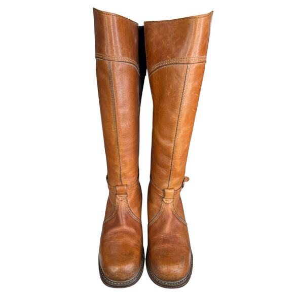 Vintage 70’s Bort Carleton Women Brown Leather Campus Boots Size US 7 - Picture 7 of 13